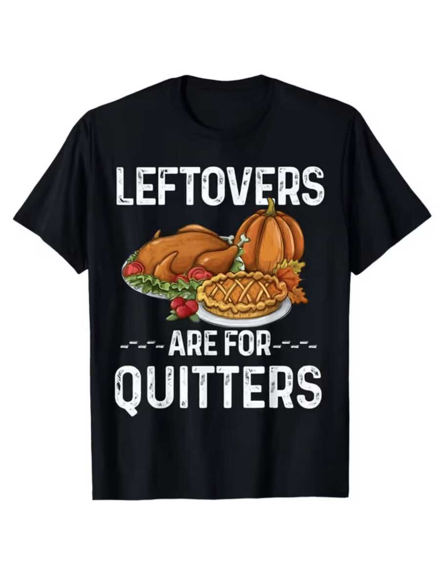 A Fun Scene Depicts A Feast With Juicy Turkey, Golden Cakes, Pumpkin, And Fruit, Celebrating The Abundant Spirit Of Sharing And Joy During Family Gatherings. A Comfortable, Modern, Casual Women's T-Shirt, Perfect For Parties Or As A Gift. - 黑色 - 查看 1
