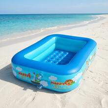 Inflatable Swimming Pool, Made Of PVC Material, Multi-Layer Leak-Proof Design, Stable Support To Prevent Deformation, Large Capacity Space For Carefree Swimming, Enjoy Cooling Fun Anytime Anywhere At Home, No Need To Travel Far, Suitable For Outdoor And Indoor Use, Can Play Water In Small Spaces Like Yard, Balcony, Backyard, Beach, Easy To Inflate, Deflate And Store - Multicolor - View 1