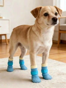 Non-Slip Winter Dog Boots With Padded Lining, Easy On/Off Paw Protection Shoes, Suitable For Small, Medium, Large Dogs, Perfect For Walking, Snow And Hot Pavement - Multicolor - View 3