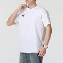 PUMA彪馬 LOGO刺繡健身訓練圓領短袖透氣 T卹 男款 白色 - 白色 - 查看 2