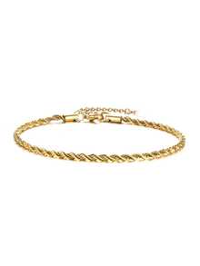 1pc Fashionable Stainless Steel Twist Lock Anklet, For Daily Decoration - One Size 3 - View 3