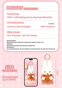 Mặt dây chuyền hộp bí ẩn Miffy Baking Series - Đồ trang trí hình thỏ dễ thương, quà tặng búp bê sưu tầm - Nhiều màu - Xem 8