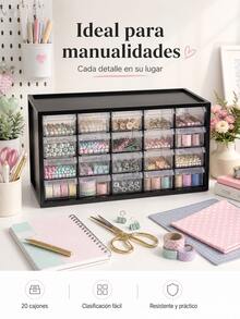 Cajonera Organizadora Negra De Plástico Con 20 Cajones Transparentes, Organizador Multinivel Con Visibilidad Total Y Medidas 38x15,5x19,5cm, Archivador De Piezas Resistente Y Duradero, Ideal Para Amantes Del Bricolaje, Manualistas Y Usuarios De Espacios Pequeños, Organizador De Almacenamiento Compacto Y Versátil, Para Clasificar Tornillos, Joyas, Cosméticos O Papelería En El Hogar, Taller O Oficina, Mueble Organizador Multiusos, Accesorio De Almacenamiento - A - Ver 9
