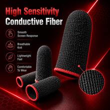 20PCS Gaming Finger Sleeve Set, Breathable Conductive Knit Thumb Covers For Mobile Phone Tablet Touchscreen Gaming - 20-pack - View 2