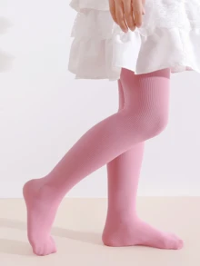3双装儿童竖条纹连裤袜，女童糖果色高弹力连裤袜，多功能透气婴儿舞蹈袜，适合春秋季穿着 - 彩色 - 查看 3