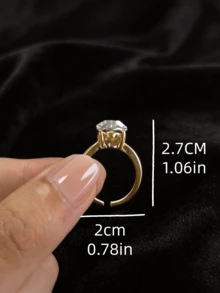 Bộ 2 chiếc nhẫn hình giọt nước oval tối giản, thanh lịch, có thể điều chỉnh kích cỡ, trang sức cao cấp thời trang đa năng phù hợp cho phụ nữ dự tiệc, dạ hội, đeo hàng ngày và các lễ hội. - Kiểu nhẫn A - Xem 6