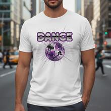 Shimmering Retro Disco Ball DANCE Tee - 70s Nostalgia Collection - Blanco - Ver 8
