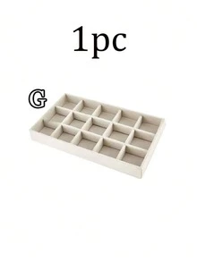 9pcs/1pc Velvet Jewelry Tray Large Capacity Jewelry Storage Box Accessory Tray Multi-Functional Storage Box With Independent Compartments, Stackable Jewelry Display Rack, Suitable For Earrings, Necklaces, Bracelets, Rings, Hair Clips, Hairbands, Etc. Valentine's Day/Back To School Season - Beige - View 16