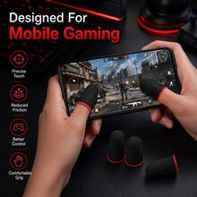 20PCS Gaming Finger Sleeve Set, Breathable Conductive Knit Thumb Covers For Mobile Phone Tablet Touchscreen Gaming - 20-pack - View 3