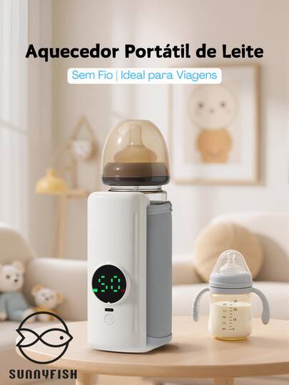 Aquecedor de Mamadeira Sem Fio Recarregável, Temperatura Constante Portátil para Viagens e Uso Externo