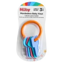 Llaves Sonajero Mordedera Para Bebes de plastico nuby 13cm - Rosa - Ver 1