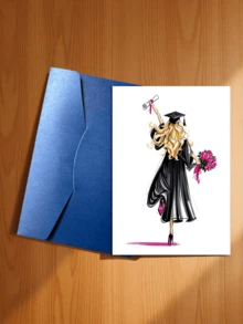 1pc Elegant Graduation Greeting Card With Envelope, High-Quality Paper, Suitable For Students, Friends, Daughters, Sons, Classmates Graduation Celebration - A - View 25