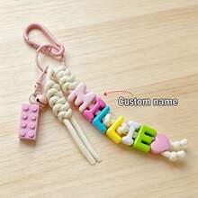 [Custom] 1pc Tassel Bell Personalized Letter Keychain, Handmade Rope Letter Bead Bag Charm/Phone Charm, Customized Bag Accessory, Graduation Gift - Braided Rope Keychain - View 31