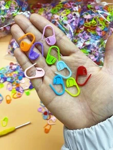 1000 piezas/Paquete Marcadores de coma de colores, alta rentabilidad, diseño redondeado, operación suave con una sola mano, sin bordes afilados, adecuado para contar agujas de tejer, coser, marcar líneas de corte, puntos de costura, marcado de instalación de accesorios - signo de coma - Ver 4