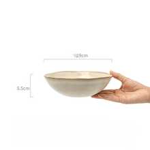 1 pieza Cuenco de cerámica hecho a mano para ensalada/sopa, vajilla de calidad de restaurante, apto para aperitivos, pasta, postres, exquisito regalo para fiestas, plato de aperitivos, decoración de mesa festiva, cuenco de arte asimétrico (hecho a mano, las pequeñas imperfecciones son normales; no compre si le molestan) - Multicolor - Ver 9