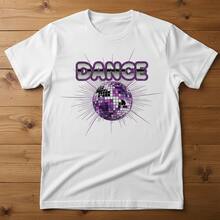 Shimmering Retro Disco Ball DANCE Tee - 70s Nostalgia Collection - Blanco - Ver 7