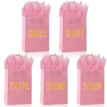 5-Senses 礼品袋，男女皆宜，内含 5 张薄纸，带提手纸袋，5 Senses 礼品，适合情人节、圣诞节、生日、结婚纪念日（黑色，8.3 x 4.3 x 10.6 英寸） - 查看 14