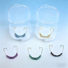 Colorful Fake Teeth Detachable Halloween Costume Prop With Hook Metal Wire Funny Party Trick Or Treat, Conversation Starter - Baby Blue - View 3