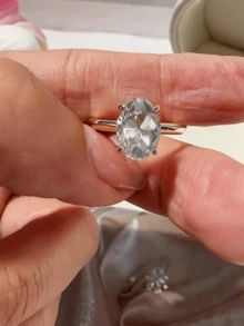 Bộ 2 chiếc nhẫn hình giọt nước oval tối giản, thanh lịch, có thể điều chỉnh kích cỡ, trang sức cao cấp thời trang đa năng phù hợp cho phụ nữ dự tiệc, dạ hội, đeo hàng ngày và các lễ hội. - Kiểu nhẫn A - Xem 5