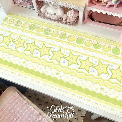 Pink Strawberry Cream Cake Cute Y2K Style Korean/Japanese Girly Desk Mat, Waterproof Anti-Slip PU Leather Office Desk Pad, Gaming Mouse Pad