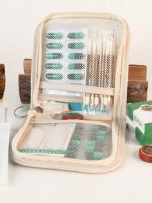 1 pieza Bolsa portátil de medicamentos, organizador compacto de pastillas, almacenamiento de medicamentos amigable para el viaje para uso diario/al aire libre/viaje, esencial para usuarios conscientes de la salud y en movimiento, accesorio médico imprescindible, bolsa de medicina pequeña y multifuncional de tela, botiquín médico portátil y de emergencia para viajes al aire libre, bolsa de almacenamiento de medicamentos de emergencia para dormitorio (opcional en varios colores) - Multicolor - Ver 6