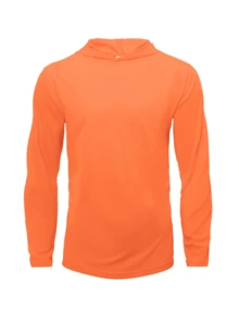 Pack Of 4 Men's Long Sleeve Hooded T-Shirts, 150gsm Micro Polyester Mesh, Breathable, 8 Colors - 黃/橙/寶藍/軍綠 - 查看 4