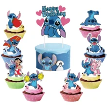 Disney 25个史迪奇蛋糕装饰插牌，甜点装饰，生日派对蛋糕装饰用品 - 彩色 - 查看 7