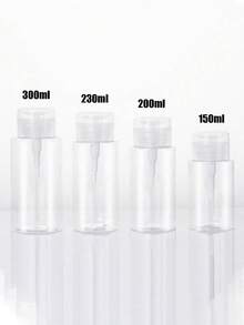 1/2 piezas Botella dispensadora de bomba para arte de uñas de 150ml/200ml/300ml, botella transparente con patrón de lazo rosa, contenedor de almacenamiento para removedor de esmalte de uñas con alcohol, botella vacía reutilizable de gran capacidad para removedor de maquillaje, botella dispensadora de presión para removedor de esmalte de uñas, contenedor vacío de acetona cosmética con cabezal de bomba para viaje, accesorios cosméticos esenciales para dormitorio y baño - Multicolor - Ver 6