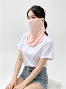 1pc Unisex Summer Ice Silk Breathable Quick-Dry Face Mask - Covers Face & Neck, Suitable For Motorcycle, Cycling, Commuting, Travel And BeachSun Protection Essentials In Summer - Unisex Face Mask - View 3