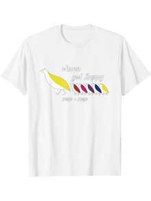 C'Mon Get Happy Short-Sleeved T-Shirt With A Crew Neck, Breathable And Suitable For All Seasons, Ideal . A Short-Sleeved T-Shirt Suitable For Home, Everyday Wear, Parties, And Travel, Perfect As A Gift For Friends Or Family. - 白色 - 查看 1