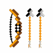 6/12pcs Pixel Style Bow And Arrow Keychain Set, Mini Shooting Toy Keychain, Backpack Accessories, Novelty Stress Relief Gift, Suitable For Men And Women, Great Gift For Father - Multicolor - View 8