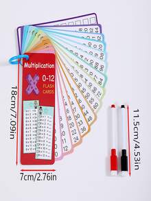 1 Set Math Addition Subtraction Multiplication Division Flash Cards, Erasable Reusable Learning Flash Cards For Kids, Boys And Girls Teaching Cards, Math Educational Toys, Self-Check Learning Cards, With 2 Pens And 1 Ring, For Math Learning, Perfect For Home Teaching, Teacher's Teaching Aid, Ideal Choice For Learning Math, Children Learning, Holiday, Christmas Stocking Stuffer Gift - 彩色 - 查看 5