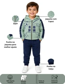 6-Piece Children's Fleece Set For Boys And Teens, Winter, Zippered, Sizes 1 To 14 - 3 Jackets + 3 Pants, Children's Clothing = 3 Outfits - 1 bộ (1 áo khoác + 1 quần) - Xem 2