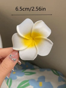 2个花朵发夹，甜美优雅的羽毛花朵设计，适合日常佩戴和海滩度假，适合春夏季节，发饰，旅行，鳄鱼夹，发夹，发卡，发爪，学习用品，度假装扮，发饰，头饰，发夹 - 多色 - 查看 7