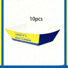10个/20个/30个装黄蓝纸质食品托盘，生日快乐小吃船碗，香蕉图案餐盘，适用于薯条、爆米花、热狗，适合婴儿派对、生日、节日、活动、卡通主题派对，男女皆宜。 - 彩色 - 查看 8
