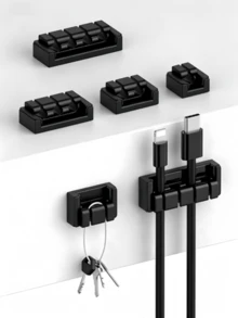 Bộ sắp xếp cáp tự dính bằng silicon cho máy tính để bàn, giá đỡ cáp có lỗ, kẹp cáp silicon để lưu trữ cáp dữ liệu và quản lý dây cáp. - Bộ sắp xếp dây cáp nhỏ gọn cho ghế sofa - Xem 1