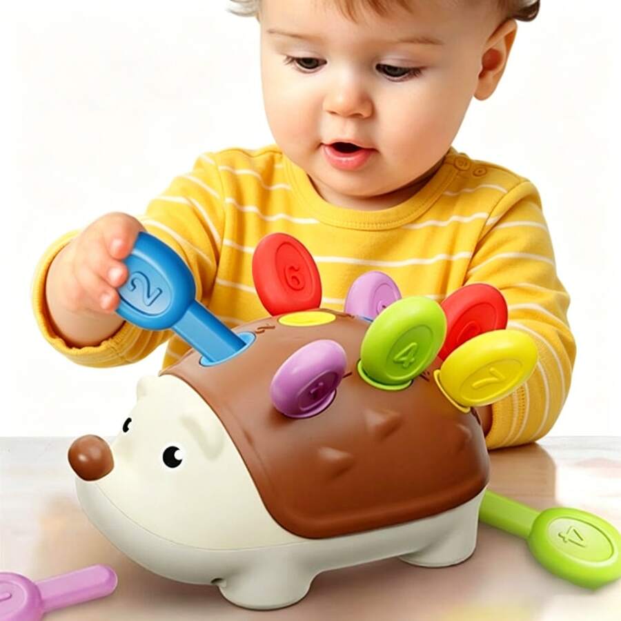Stacking & Building Hedgehog Playset - Interactive Learning Toy For Toddlers With Number Matching,Color Recognition & Fine Motor Skills Development - Children's Day/Birthday - 彩色 - 查看 1