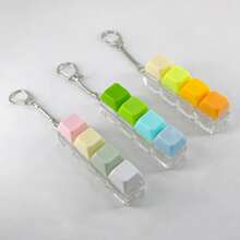 2pcs Random Color Combination Keychain, Keychain Design, Can Be Hung On Car Keys, Bags, Non-Electric, Best Gift For Holidays And Birthdays - Multicolor - View 4