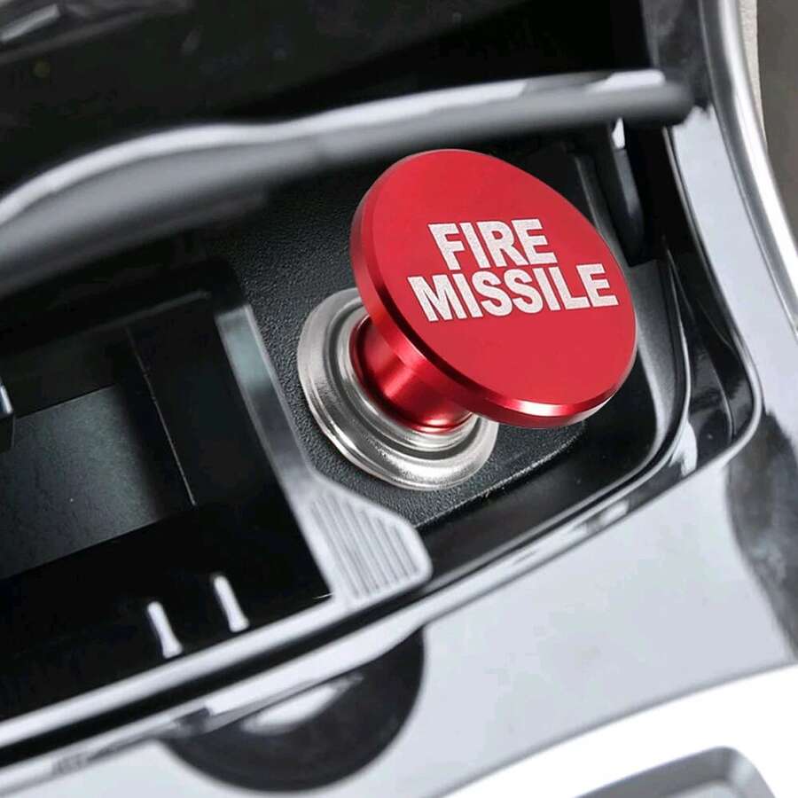 Ejection Button Car Car Plug, 12 Volt Car Car Plug Replacement, Car Interior Decoration, Suitable For Most Models, Car Plug Plug Adopts High-Quality Anodized Aluminum Material, Laser Engraved Characters, Without Battery - Lighter - View 1