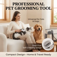1 chiếc lược chải lông cho mèo và chó, giúp ngăn ngừa lông vón cục, loại bỏ lông rụng, thiết kế có thể tháo rời để tránh lông bị vướng - Một dụng cụ chải chuốt thú cưng tiện lợi lý tưởng. - Xem 4