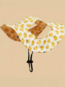 Adjustable Dog Sun Hat, UV Protection Anti-Slip Pet Sun Hat, Cute Duck Pattern Summer Pet Cap, Suitable For Dogs And Cats, Breathable Outdoor Walking Sun Protection Hat - Multicolor - View 4