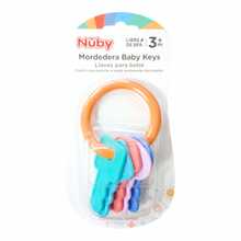 Llaves Sonajero Mordedera Para Bebes de plastico nuby 13cm - Rosa - Ver 4