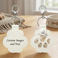 1 pieza Llavero personalizado con foto y nombre de mascota, llavero de cuero con huella de pata y ventana transparente para guardar pelo, colgante conmemorativo personalizado de gato, perro u otro animal, accesorio para billetera, mochila o bolso, regalo significativo para dueños de mascotas, entusiastas, amigos y familiares - Multicolor - Ver 6