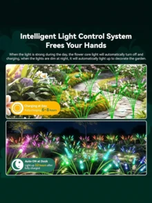1pc Solar Powered Bamboo Flower Shaped Outdoor Garden Light, Suitable For Outdoor Wedding, Lawn, Pond, Yard, Garden And Pathway Landscape Lighting - Solar Ground-mounted Lights - View 8