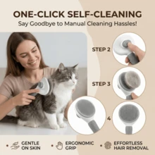 1 chiếc lược chải lông cho mèo và chó, giúp ngăn ngừa lông vón cục, loại bỏ lông rụng, thiết kế có thể tháo rời để tránh lông bị vướng - Một dụng cụ chải chuốt thú cưng tiện lợi lý tưởng. - Xem 3