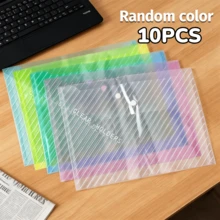 10/5/1pc A4 Plastic File Folder - Thick File Folder, Transparent Snap Closure Student Document Organizer Bag, A4 File Folder, PP Transparent Plastic Snap Closure File Folder, Plastic File Folder, Colorful Waterproof Data Bag, Office File Folder, Fashionable File Storage, Waterproof PP Material, Suitable For Students And Office Use, Back To School Season, School Supplies - A - View 12