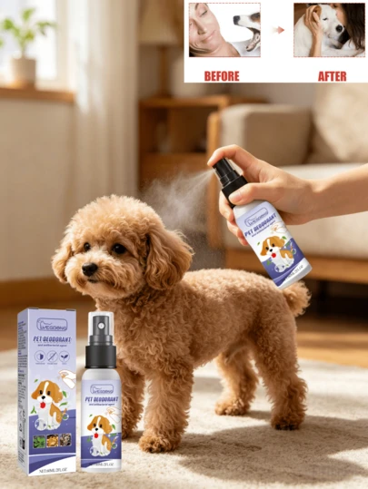 Pet Deodorizing Spray - Eliminates Odors From Dog/Cat Urine, Feces, And Body Odor. This Pet Deodorizing Spray Uses A Gentle Plant-Based Formula To Break Down Odor Molecules At The Source, Rather Than Just Masking Them. It Has A Soothing, Fresh Scent And Can Be Used On Pet Fur, Litter Boxes, Bedding, And In Home Corners To Effectively Maintain A Long-Lasting Fresh Indoor Air. (Pet Gift)