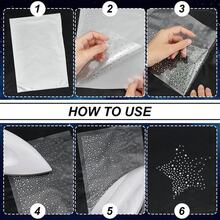 4/6/12pcs Gradient Polka Dot Gold Hot-Pressed Rhinestone Starry Sky Crystal Heat Transfer Sticker, Shiny Heat-Sealed Rhinestone Decorative Sticker, Size: 24*15cm - Fashionable - View 3
