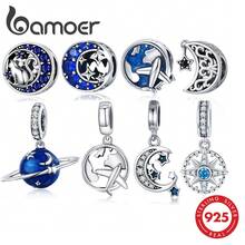 bamoer 1件925纯银精致星月吊坠，串珠旅行挂件，适合DIY珠宝手链和项链 - 銀色 - 查看 12