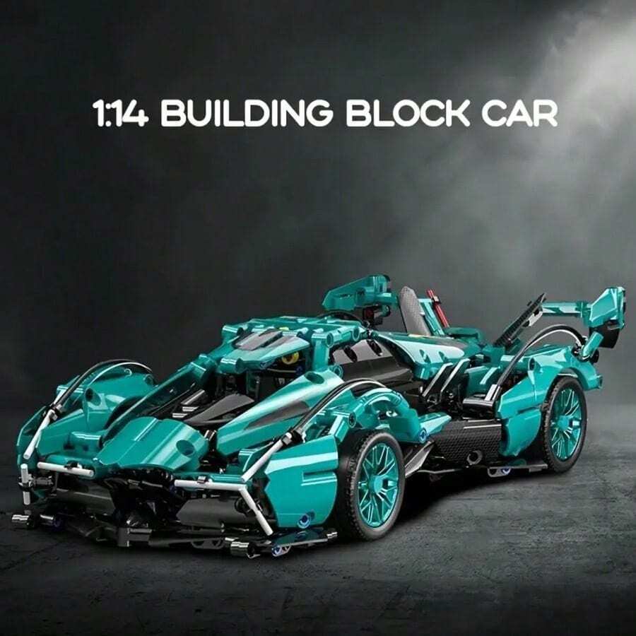 Supercar MOC Building Block Set-A Challenging Racing Car Model Suitable For Decorating Living Rooms, Dining Rooms, Or Studies; An Ideal Gift For Christmas, Birthdays, Or Halloween (Available In 1300, 900, Or 400 Pieces). - Multicolor - View 1
